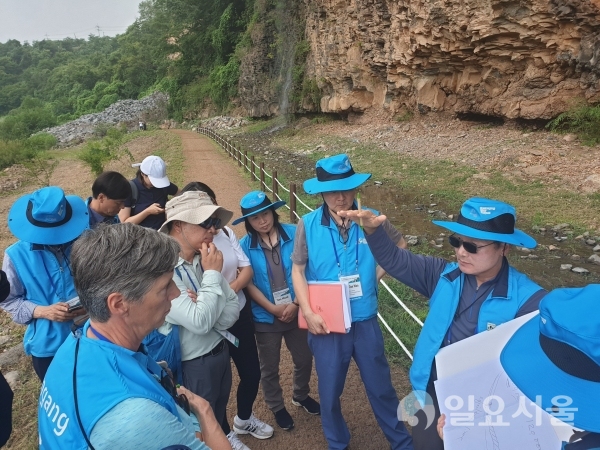 한탄강 유네스코 세계지질공원 인증(2019년 7월 실사 당시 사진)
