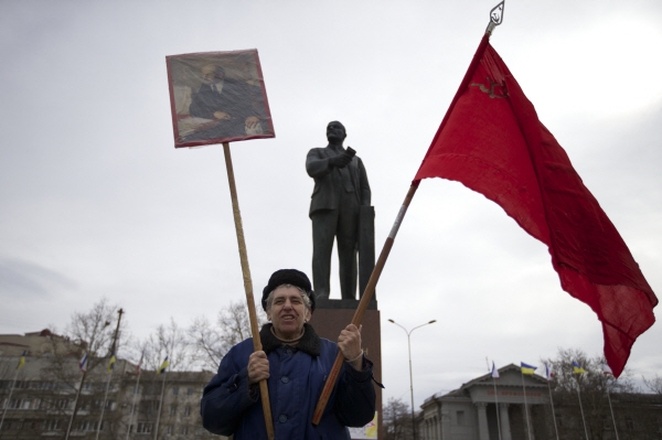 레닌 그리워하는 우크라이나 공산주의자[뉴시스]