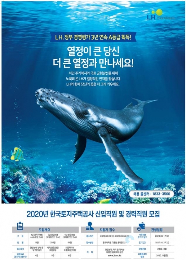 2020년 정규직 공개채용 포스터 @ 한국토지주택공사 제공