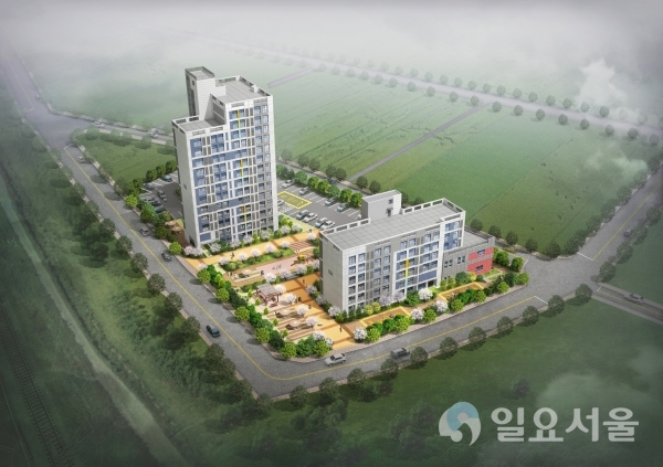 LH한국토지주택공사가 하동읍 광평에 마을정비형 공공임대주택 100세대를 짓기로 하고 10일 착공했다. @ 하동군 제공