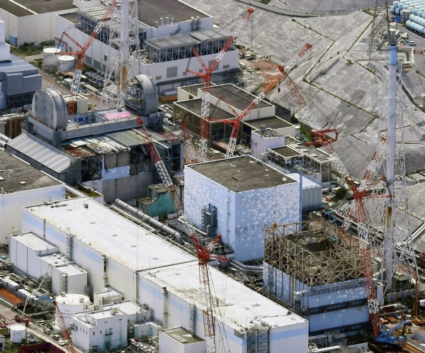 [오쿠마=AP/뉴시스] 일본 후쿠시마현 오쿠마에 있는 후쿠시마 원전의 2017년 9월 4일월 모습. 일본 정부는 원전 오염수의 해양방출을 추진하고 있다. 2019.12. 29 [뉴시스]