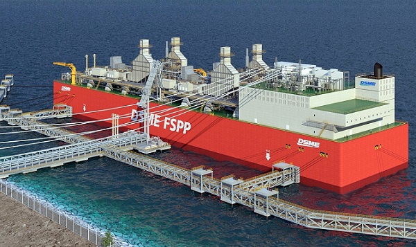 대우조선해양이 개발한 부유식 복합 에너지 공급 설비인 FSPP의 조감도. [대우조선해양]