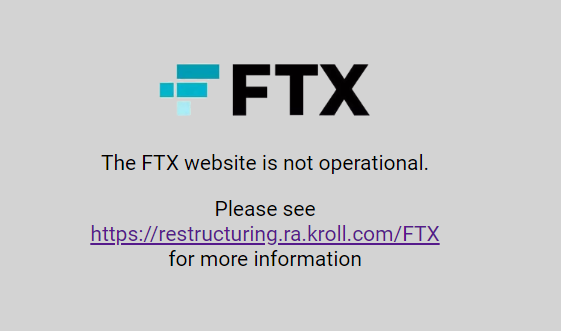 현재 FTX 공식 홈페이지에 접속할 수 없다.[FTX홈페이지 캡처]