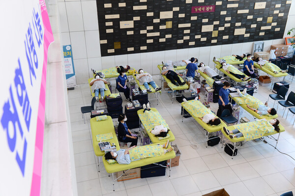 대구보건대학교 대표적 축제인 '헌혈 축제' 모습