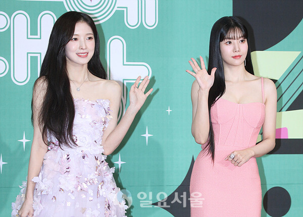 2023 KBS연예대상 레드카펫 행사에 참석한 아린(오마이걸)-권은비