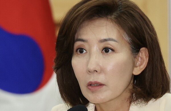 나경원 국민의힘 의원이 6월 26일 오전 서울 여의도 국회 의원회관에서 열린 '이재명정권 외교·안보 노선, 어디로 가는가' 긴급토론회에서 발언하고 있다.[뉴시스]