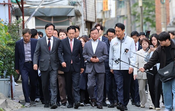 국민의힘-오세훈 시장 부동산 대책 현장회의. 뉴시스