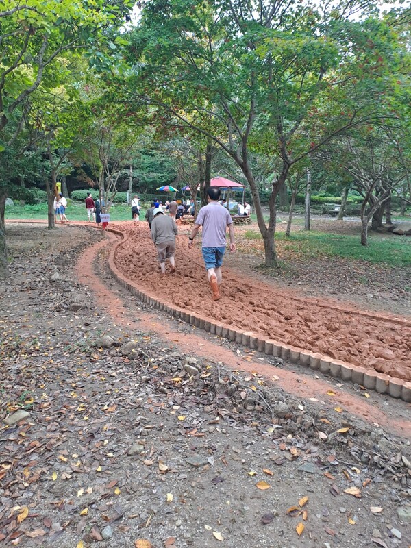 모악산도립공원 맨발 황톳길.