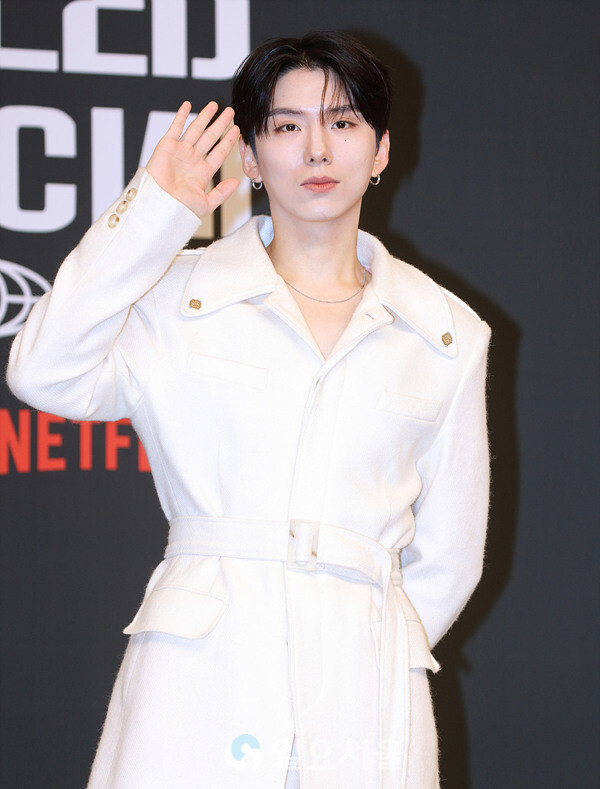 예능 베일드 뮤지션 제작발표회에 참석한 몬스타엑스 기현